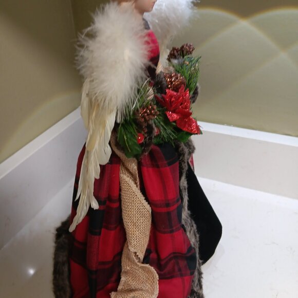 16" Plaid Angel Christmas Tree Topper / Ornament - Picture 6 of 6
